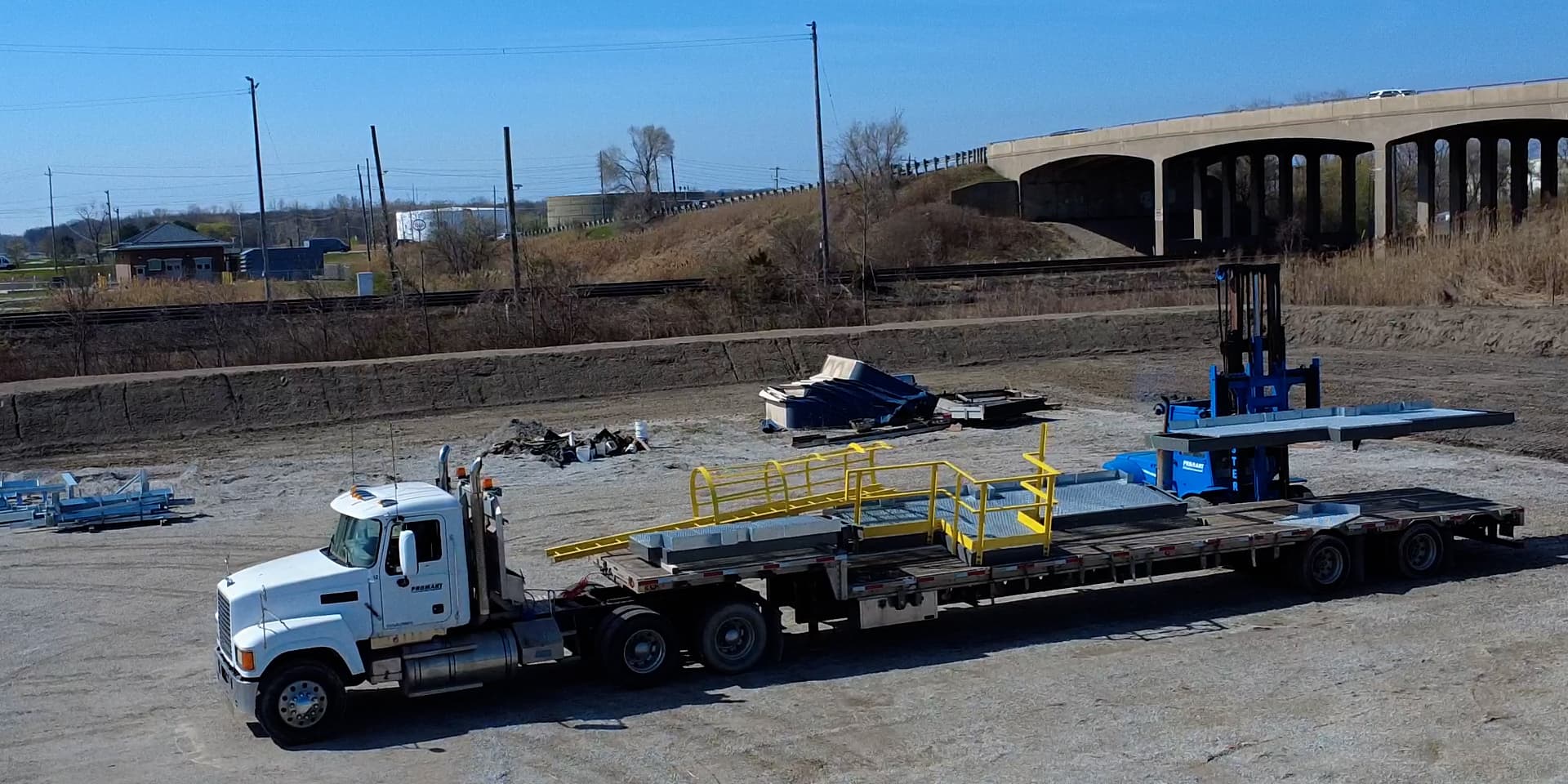 Finished platform steel loaded for shipment